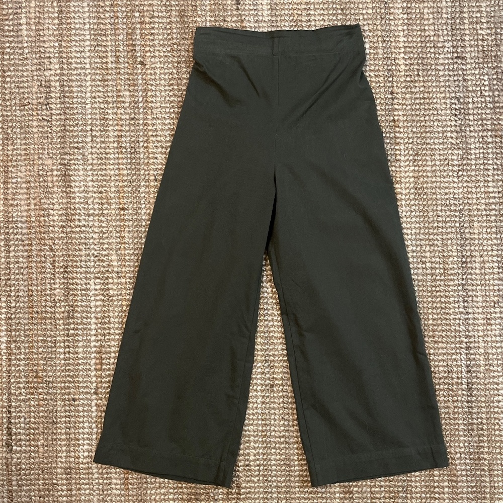 Olive high wasted wide leg pants